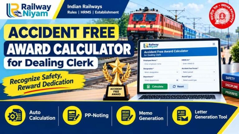 Accident Free Award Calculator cum PP-Noting, Memo, Letter Generation Tool